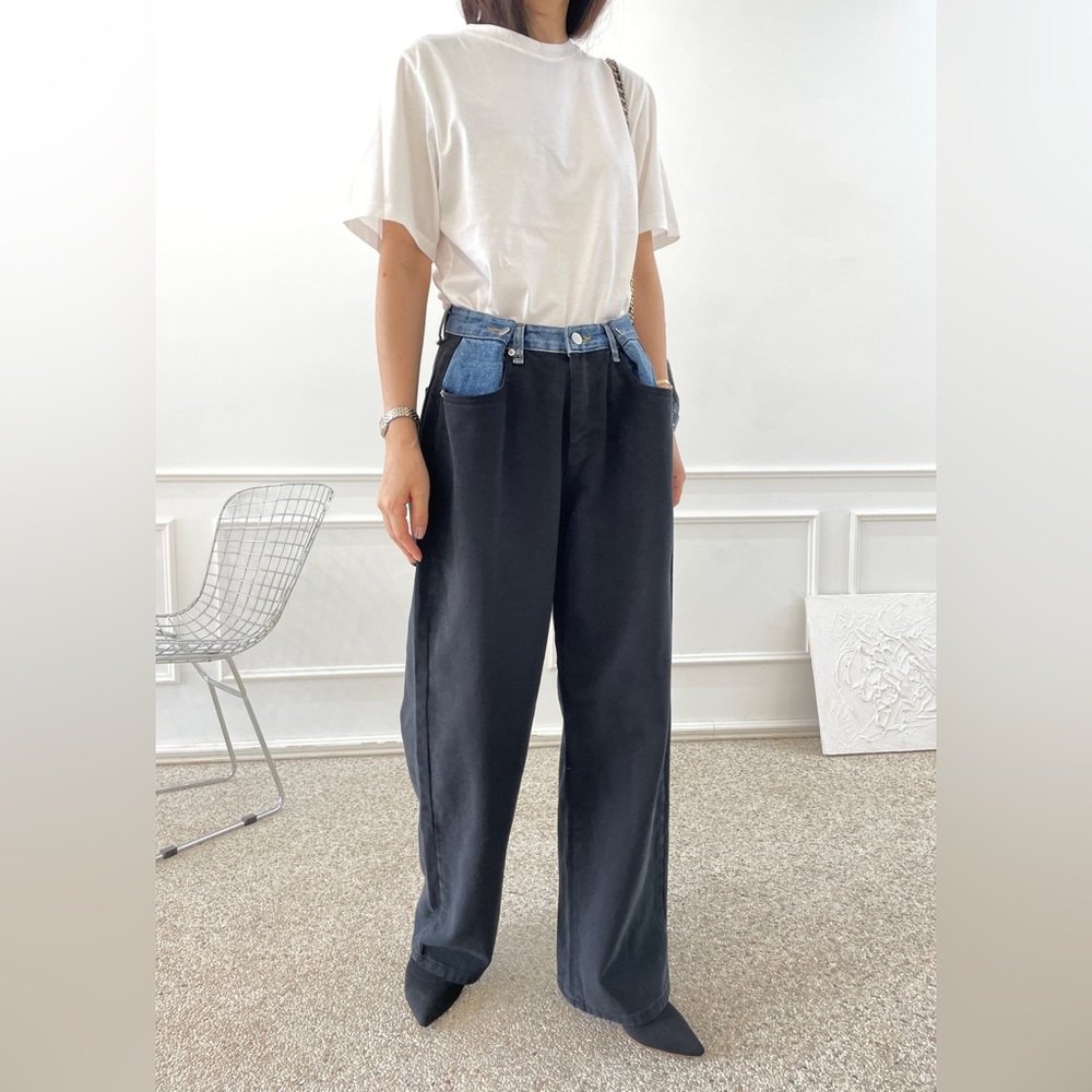 The Frankie Shop Hayla Contrast Denim Pants